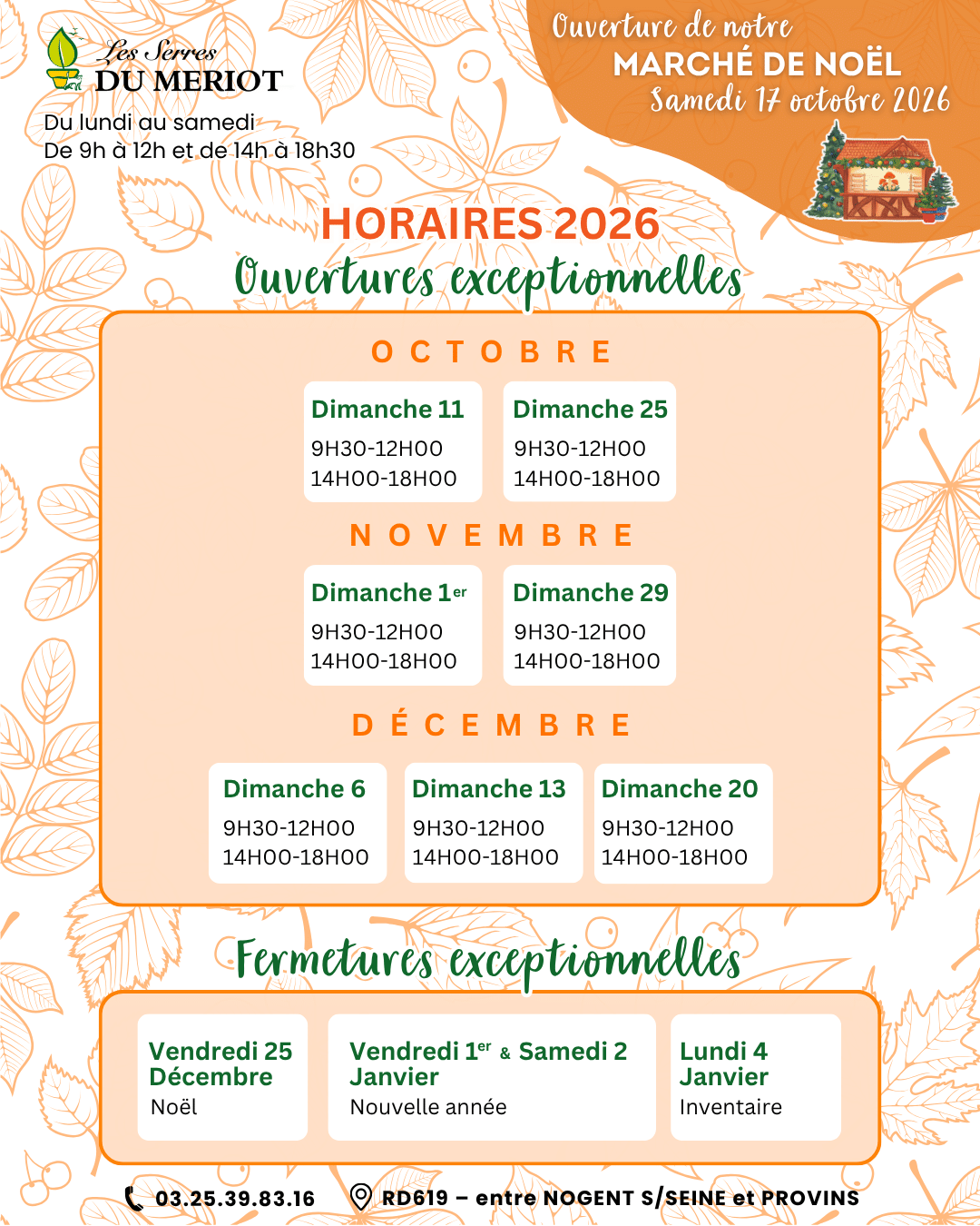 Découvrez les ouvertures exceptionnelles de notre Jardinerie pour le second semestre 2026